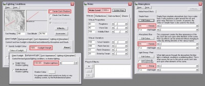 Light and water settings for rendering opacity maps