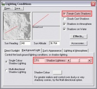 Lighting setting for rendering shadow maps